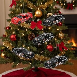 (Lot Of 5) Dale Earnhardt #3 Assorted NASCAR Dated Christmas Ornaments In Boxes.